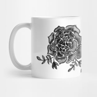 Watercolor houseleek - black and white Mug